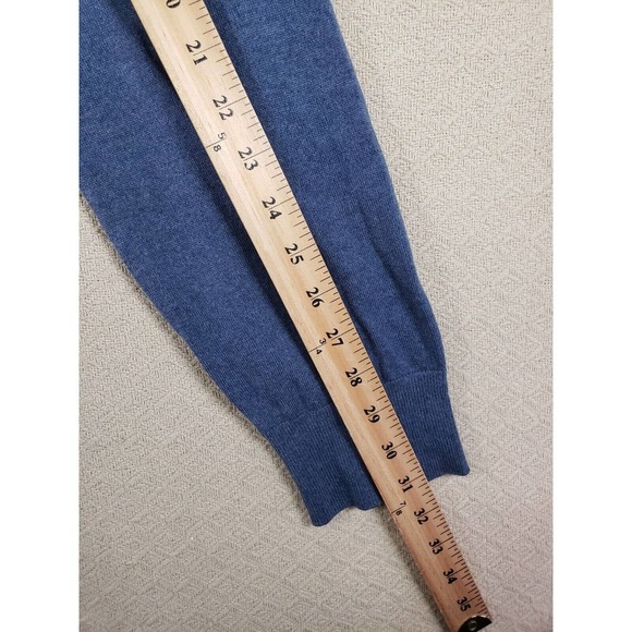 Banana Republic‎ Sweater Mens XL Blue Knit Grandpacore V Neck Luxury Silk Blend - Picture 7 of 10